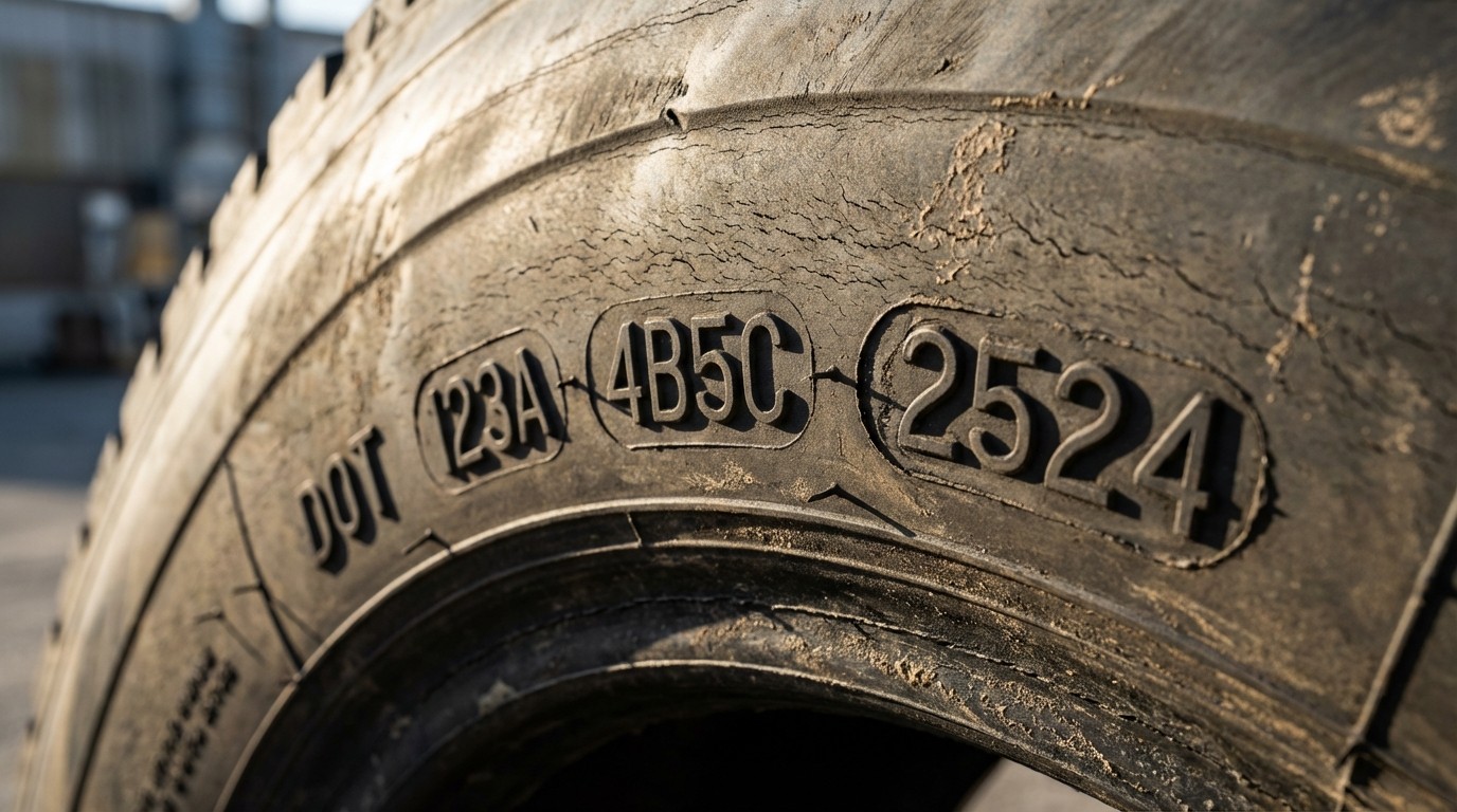 Vị trí mã DOT trên hông lốp xe tải và cách đọc tuần năm sản xuất